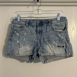 Studio Blue | Light Blue Distressed Jean Shorts | Size 28